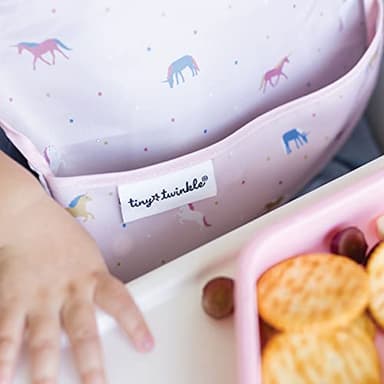Tiny Twinkle Mess Proof Baby Bibs for Eating – Waterproof, Wipeable Toddler Bibs with Pocket – Baby Food Bibs for Girls & Boys(3 Pack,Unicorn) - Image 5