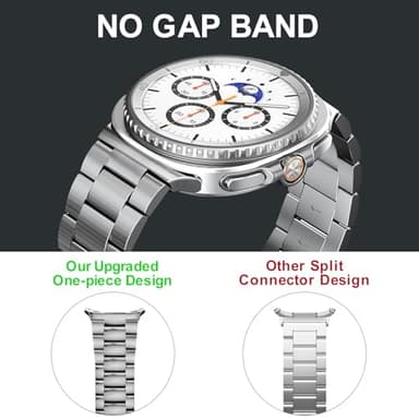 Metal Band Compatible with Samsung Galaxy Watch 8 40mm/44mm/Classic 46mm 2025,No Gap Business Stainless Steel Strap for Galaxy Watch8 Men Women,NOT for Other Models(Silver) - Image 5