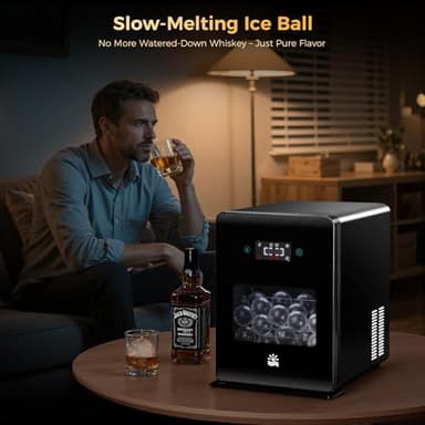Rellytech 2’’ Ice Ball Maker – 4 pcs Round Cubes in 35 Mins, 144pcs/Day, Clear Sphere Ice Maker Machine for Whiskey, Bourbon & Cocktails, Self-Cleaning, Auto Water Supply, for Home Bar & Parties - Image 5