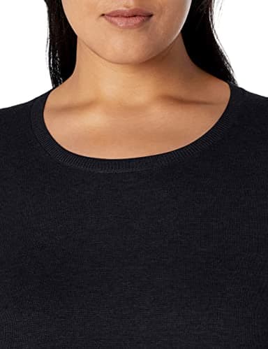 Amazon Essentials Women's Long-Sleeve Lightweight Crewneck Sweater (Available in Plus Size), Black, Small - Image 6