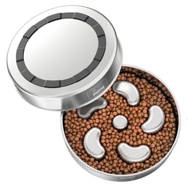 Slow Feeder Dog Bowl, Double Wall Food Grade Stainless Steel, Heavy Duty with Non-Slip Rubber Base, 2Cups Capacity for Medium Dogs to Slow Down Eating - Image 9