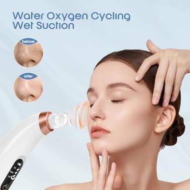 Danvisit Blackhead Remover Vacuum: Water Cycle Facial Pore Cleaner with 3 Suction Power 6 Probes USB Rechargeable Pore Vacuum Blackhead Extractor Tools - Image 5