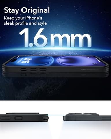 ESR for iPhone 16 Case, Compatible with MagSafe, Shockof Military-Grade tection, Magnetic Phone Case for iPhone 16, Classic Hybrid Case (HaloLock), Black - Image 9