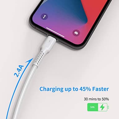 6 inch iPhone Charge Cable Short, 0.5ft 5Pack USB to Lightning Cord for Fast Charging Stations Compatible with Apple iPhone 12 11 Pro Max Xs 8 7 6 5 Plus, iPad Air/Mini - Image 3