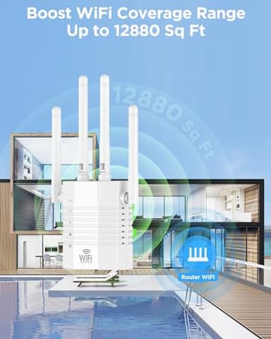 1200Mbps WiFi Range Extender, WiFi Extender Signal Booster for Home, Dual Band (2.4G&5.8G) WiFi Repeater Cover up to 12888sp.ft, Faster Speed and Wider Cover, Quick Setup - Image 3