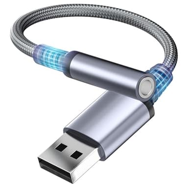 USB to 3.5mm Jack Audio Adapter, Audio Aux Cable External Stereo Sound Card, USB-A to 3.5mm TRRS Female Headset for PS4/PS5/Headphone/Mac/Linux/PC Windows/Laptop/Desktops/Docking Station/iOS (Gray) - Image 8