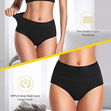 UMMISS Women's Soft Cotton Underwear Panties, Stretch Comfort Brief Underwear for Women-5 Pack -Multi -L. - Image 6