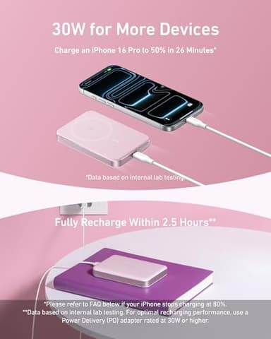 Anker MagGo Power Bank, Ultra-Slim 10,000mAh Magnetic Battery Pack, Qi2 Certified 15W Ultra-Fast MagSafe Compatible Portable Charger, Ergonomic Design, for iPhone17/16/15/14 Series Only（Not for Pixel） - Image 6