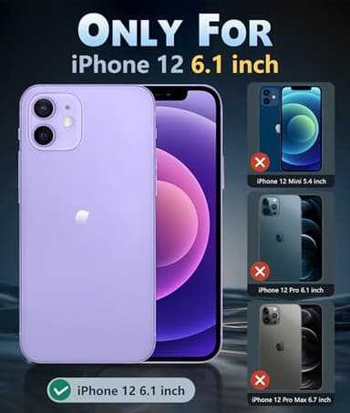 FNTCASE for iPhone 12 Clear Case: for iPhone 12 Pro Magnetic Military Grade Drop Protection Anti Yellowing Cell Phone Cover - Rugged Durable Shockproof Protective Bumper (D-Sapphire Blue) - Image 2