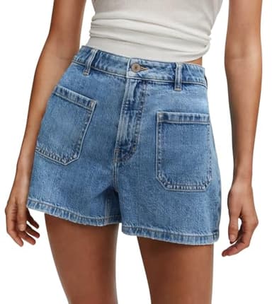 onlypuff Denim Shorts for Women Summer Blue Jean Shorts High Waisted Denim Shorts Distressed Ripped Jean Shorts Mid Rise M - Image 2