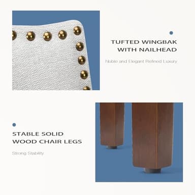 DUMOS Dining Chairs Set of 4, Moden Kitchen Table Chairs with Wooden Legs and Padded Seat for Dining Room/Kitchen/Living Room/Restaurant, Grey - Image 6