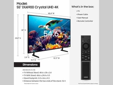SAMSUNG 55 Inch Smart TV Class DU6900 Series Crystal UHD 4K Smart Tizen TV with Bluetooth, Motion Xcelerator (2024) (Renewed) - Image 8