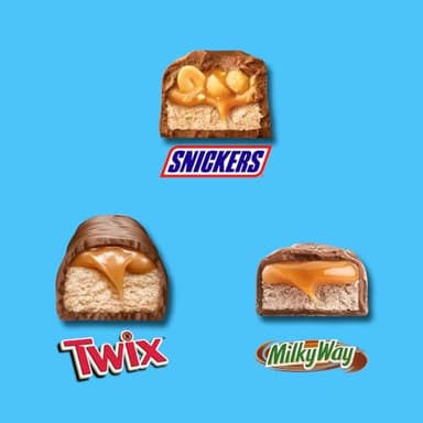 SNICKERS, TWIX & MILKY WAY Minis Assorted Chocolate Candy Variety Pack, Halloween Candy Bag, 150 Ct Bulk Bag - Image 3