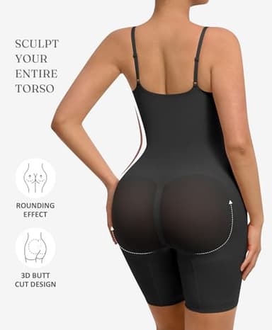 FeelinGirl Plus Size Faja Seamless Body Shaper with Tummy Control and Back Support Shapewear Body suit Black XL/XXL - Image 2