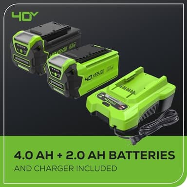 Greenworks 40V 16" Brushless Cordless (Push) Lawn Mower + Blower (350 CFM) + 13" String Trimmer (Bonus Spools), 4.0Ah + 2.0Ah Battery and Charger Included (75+ Compatible Tools) - Image 11