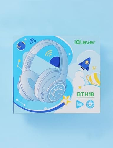 iClever Kids Bluetooth Headphones with LED Lights, 43H Playtime, Type-C Fast Charging, BTH18 Safe Volume 74/85dBA, Bluetooth5.3,Toddler Headphones Aux Cord for iPad/Tablet/Travel/School, Blue - Image 9