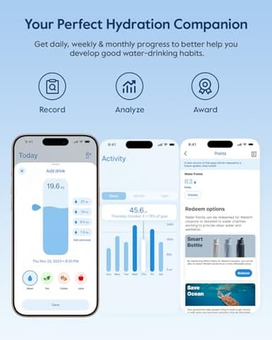 BOOST Smart Water Bottle with Reminder & Tracker, Double Wall Vacuum Insulated Bottles Stainless Steel, 32oz BPA-Free Wide Mouth for Gym, Office, School, Ideal Gift for Christmas, Halloween, New Year - Image 6