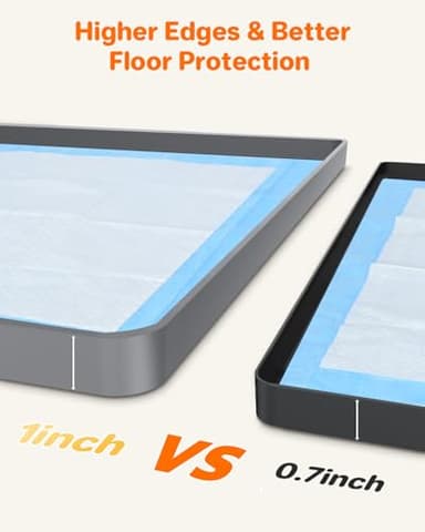 Pee Pad Holder for Dogs, 27"X27" Non-Slip Silicone Puppy Pad Holder with 1-Inch Raised Edge, Floor Protection for Indoor Use, Fits Most Training Pads, Easy to Clean, Grey - Image 2