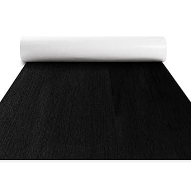 FOCEAN Boat Flooring EVA Foam Boat Decking Marine Flooring Brushed Texture Marine Mats for Boats Yacht Kayak RV 94.5"x47.2", Black - Image 1