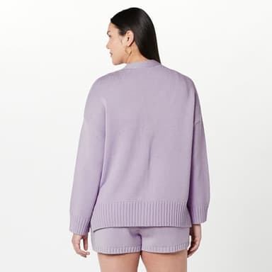 The Drop Women's Brigitte Cotton Blend Chunky Cardigan, Digital Lavender, M - Image 6