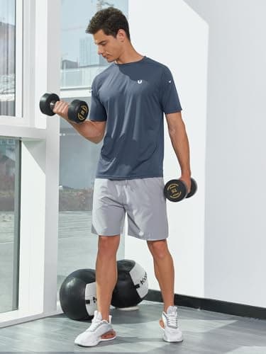 NORTHYARD Men's Athletic Running T-Shirts Quick Dry Workout Shirts Short-Sleeve Sports Gym Tee Tops Performance Activewear Coolgrey XL - Image 5