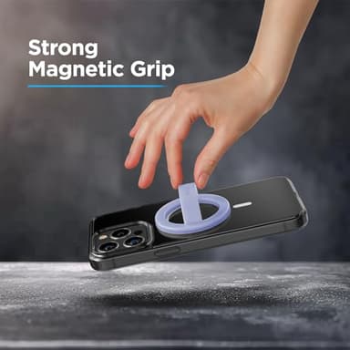 Encased Magnetic Phone Grip Holder (Compatible with MagSafe) Thin Silicone Finger Loop Ring for iPhone (Periwinkle) - Image 5