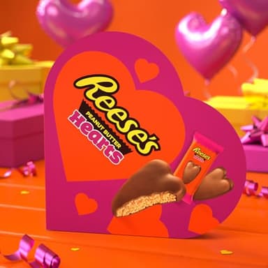 REESE'S Milk Chocolate Peanut Butter Snack Size Hearts, Valentine's Day Candy Gift Box, Perfect Valentines Day Gift for Him, Her, or Kids, Football Party Snacks, 28.8 oz - Image 6