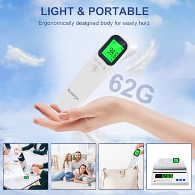 Reezbye Contactless Thermometer - Digital Forehead Thermometer for Baby, Kids and Adults,3 Color Fever Alarm, 2 in 1 Forehead & Object Mode - Image 6