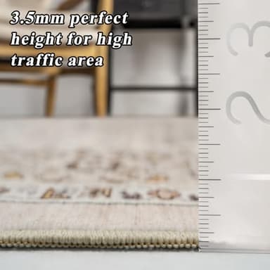 RUUGME 10x14 Area Rug Washable - Washable Lightweight Area Rug Stain Resistant Carpet Soft Rugs for Bedroom with Non Slip Backing Indoor Ultra-Thin Rugs Home Decor 10x14 Ivory - Image 9