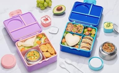 Fimibuke Bento Box for Kids Adult with Thermos, 3-4 Compartment 60OZ Toddler Lunch Box Container with Leakproof 8OZ Insulated Food Jar, Sauce Jar, Utensil for School Boy Girl, BPA-Free Dishwasher Safe - Image 6