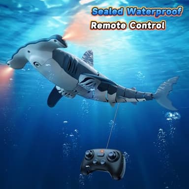 fygurso Remote Control Shark Toys High Simulation,Water Toys for Kids, High Simulation Shark for Pool & Bath, Ideal Gifts for Boys Ages 6+(Blue) - Image 3