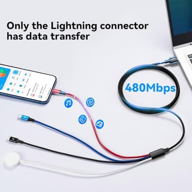 4 in 1 Multi Charging Cable for Apple Watch Charger/iPhone 17 Charger/Lightning/Micro,USB C Charging Cable Cord,Vacation Camping Essentials,Portable Designed for iWatch & iPhone Series,Galaxy-4Ft - Image 3