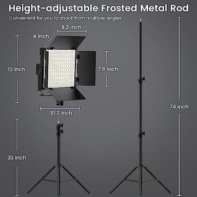 RGB Photography Lighting Kit, 50W Bi-Color Professional LED Studio Lights, 2300k~8500k Dimmable Photo Lights for Photography Filming Camera Video Recording Stage Shooting Streaming YouTube TikTok - Image 8