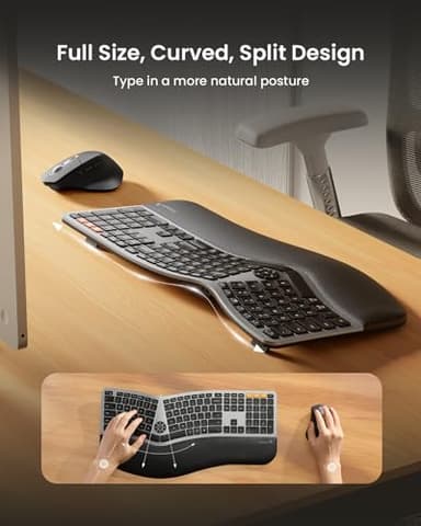 ProtoArc Ergonomic Wireless Keyboard Mouse - Image 2