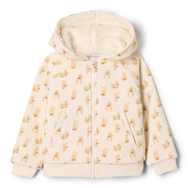 Amazon Essentials x Sofia Grainge Unisex Toddlers' Zip Hoodie Sweatshirt, Ivory Taupe Rabbits, 2T - Image 1