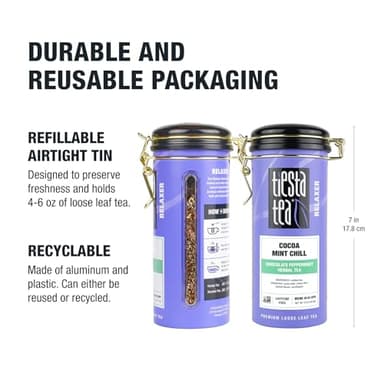 Tiesta Tea - Cocoa Mint Chill Loose Leaf Tea, Chocolate Peppermint Herbal Rooibos Blend, Non-Caffeinated, Brew Hot or Iced, Refillable Tin, Makes Up to 50 Cups, 3 Ounce - Image 9