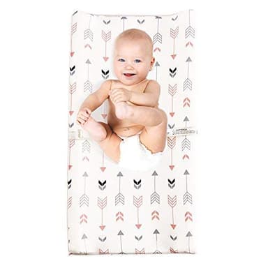 Stretchy Changing Pad Covers BROLEX 2 Pack Jersey Knit Change Pad Covers for Girls Boys,Pink & White Arrow - Image 5