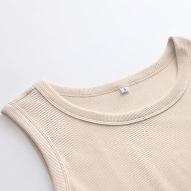 ANRABESS Womens Sleeveless High Neck Tank Tops Fashion Summer Casual Basic Slim Fit Ribbed Racerback Top Shirt Clothes Apricot-XXL - Image 3