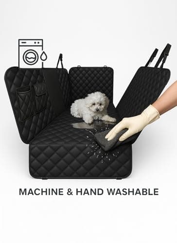 fidozen Waterproof Dog Car Seat Cover for Back Seat – Large Hammock & Door Protector with Bonus Belt | Pet Blanket, Bed, Carrier & Travel Accessory for Cars, Trucks, SUVs | Essential Orange - Image 2