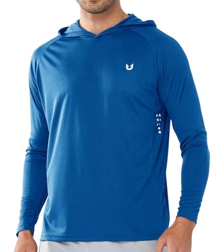 NORTHYARD Men's UPF 50+ Hoodie Shirts Long Sleeve Sun Protection Fishing Swim Lightweight UV SPF Running Rash Guard Quick Dry RoyalBlue 4XL - Image 1