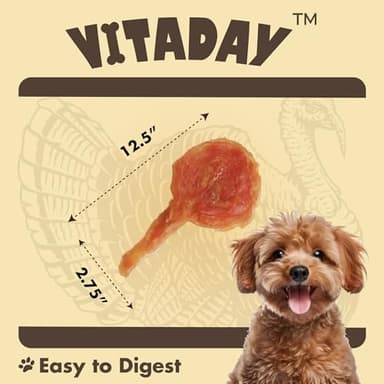 VITADAY Turkey Tendon Lollipop Pack of 4, 100% Natural, USA-Sourced Turkey Tendon, High-Protein, Low-Fat, Grain Free, Chew, Rawhide Alternative, Hypoallergenic Puppy & Dog Treats - Image 2