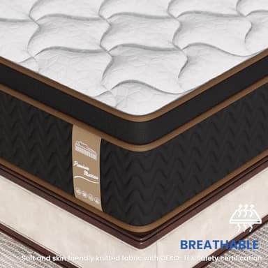 Queen Mattress, 12-Inch Deluxe Hybrid Mattresses, Fiberglass-Free Memory Foam Mattress in a Box, Individual Pocket Spring-Motion Isolation-Medium Firm-Extra Edge Support,365 Nights Trial,CertiPUR-US - Image 8