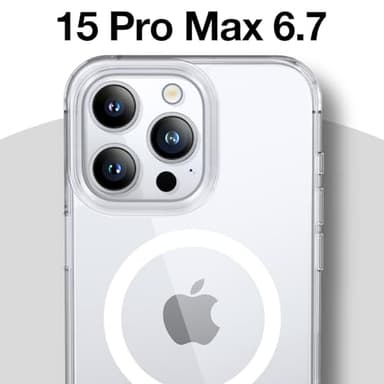 TORRAS Magnetic Slim-Fit for iPhone 15 Pro Max Case Clear 6.7", [True Never Yellow]Ultra-Thin 15 ProMax Phone Case Compatible with MagSafe, Light Anti-Scratch Matte Hard Cover OriginFit, Diamond Clear - Image 7