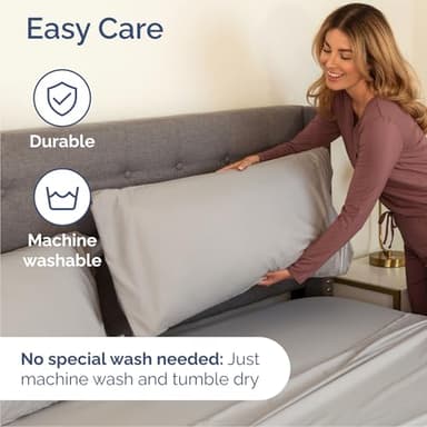 Queen Size 4 Piece Sheet Set - Comfy Breathable & Cooling Bed Sheets Set - Hotel Luxury Bedding for Women, Men, Kids, Teens, Boys & Girls - Deep Pockets, Soft and Wrinkle Free - Oeko-Tex - Light Grey - Image 7