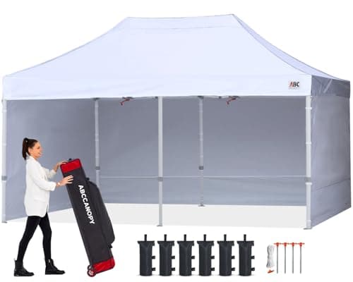 ABCCANOPY Easy Pop Up Canopy Tent with Sidewalls 10X20 Commercial -Series,White - Image 1
