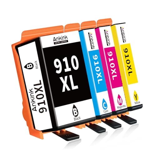 Ankink Remanufactured Ink Cartridges Replacement for HP 910 XL (Black CMY, 4-Pack)