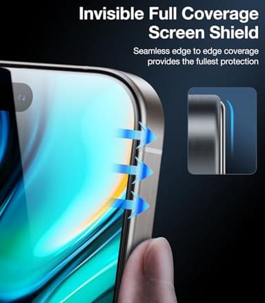 UltraGlass 9H+ Glass for iPhone 16 Pro Privacy Screen Protector [No.1 Military Grade Shatterproof & 100% Anti Spy] Privacy Screen 16 Pro Tempered Glass [Longest Durable] 2 Pack - Image 8