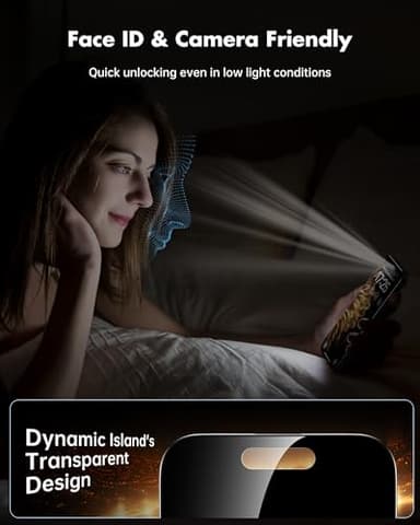 UNBREAKcable Privacy Screen Protector for iPhone 15 Plus, Anti-Spy Shatterproof Tempered Glass [True 28°Anti Spy] [9H Hardness] [Easy Installation Frame] Black Protector for iPhone 6.7" - 2 Pack - Image 3