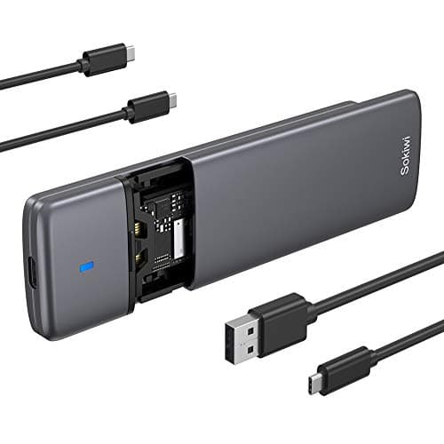 M.2 NVMe SATA SSD Enclosure Adapter Tool-Free,Sokiwi USB 3.2 Gen2 10Gbps External to USB PCI-E 6Gbps SATA M-Key / B+M Key, NVMe Reader Support UASP Trim for SSDs 2230/2242/2260/2280 - Image 1