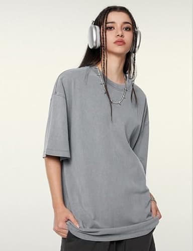 Yimoon 3 Pack Oversized Tshirts for Women Washed Vintage Baggy Boyfriend Tees Short Sleeve Unisex Cotton Tops(Blackgreybeige-XL) - Image 4